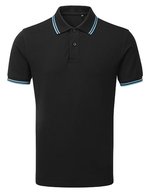 Men´s Classic Fit Tipped Polo – Black/Turquoise