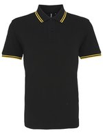 Men´s Classic Fit Tipped Polo – Black/Yellow