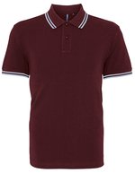 Men´s Classic Fit Tipped Polo – Burgundy/Sky