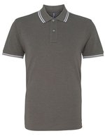 Men´s Classic Fit Tipped Polo – Charcoal/White