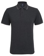 Men´s Classic Fit Tipped Polo – Heather Black/Charcoal