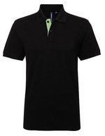 Men´s Classic Fit Contrast Polo – Black/Lime