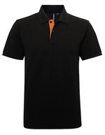 Men´s Classic Fit Contrast Polo – Black/Orange