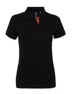 Women´s Classic Fit Contrast Polo – Black/Orange