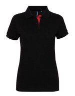 Women´s Classic Fit Contrast Polo – Black/Red