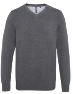 Men´s Cotton Blend V Neck Sweater – Charcoal