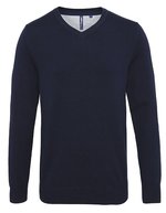 Men´s Cotton Blend V Neck Sweater – French Navy