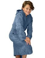 ARTG Baumwoll-Bademantel mit Kapuze 400 g/m², White/Anthracite Grey 116/128, AR021 – Jeans Blu/Jeans Blu