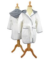 Boyzz&Girlzz® Hooded Bathrobe – White/Anthracite Grey