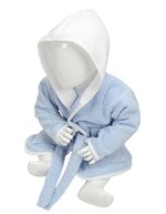 ARTG Kuschel-Bademantel mit Kapuze aus Baumwolle, Light Blue/Light Blue 68/74, AR022 – Azzurro chiaro/Bianco