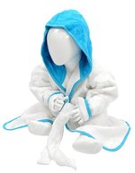 ARTG Kuschel-Bademantel mit Kapuze aus Baumwolle, Light Blue/Light Blue 68/74, AR022 – Bianco/Acqua Blu