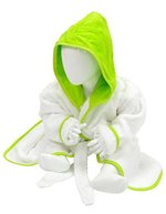 ARTG Kuschel-Bademantel mit Kapuze aus Baumwolle, Light Blue/Light Blue 68/74, AR022 – Bianco/Verde lime