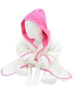 ARTG Kuschel-Bademantel mit Kapuze aus Baumwolle, Light Blue/Light Blue 68/74, AR022 – Bianco/Rosa