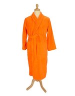ARTG Bademantel mit Schalkragen, 100% Baumwolle, Lime Green S/M, AR025 – Bright Orange