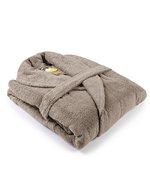ARTG Bademantel mit Schalkragen, 100% Baumwolle, Lime Green S/M, AR025 – Cappuccino