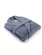 ARTG Bademantel mit Schalkragen, 100% Baumwolle, Lime Green S/M, AR025 – Jeans Blue