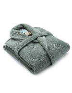 ARTG Bademantel mit Schalkragen, 100% Baumwolle, Lime Green S/M, AR025 – Old Green