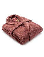 ARTG Bademantel mit Schalkragen, 100% Baumwolle, Lime Green S/M, AR025 – Old Pink