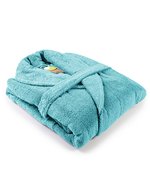 ARTG Bademantel mit Schalkragen, 100% Baumwolle, Lime Green S/M, AR025 – Pacific Blue