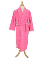 ARTG Bademantel mit Schalkragen, 100% Baumwolle, Lime Green S/M, AR025 – Pink