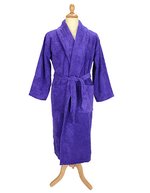 ARTG Bademantel mit Schalkragen, 100% Baumwolle, Lime Green S/M, AR025 – Purple