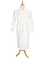ARTG Bademantel mit Schalkragen, 100% Baumwolle, Lime Green S/M, AR025 – White