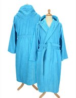Bathrobe With Hood – Aqua Blue
