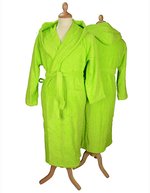 ARTG Bademantel mit Kapuze aus Baumwolle, Army Green L/XL, AR026 – Verde lime