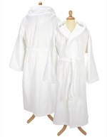 ARTG Bademantel mit Kapuze aus Baumwolle, Army Green L/XL, AR026 – Bianco