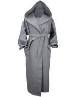 ARTG Waffelstruktur Bademantel mit Kapuze – Anthracite Grey