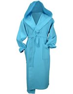 ARTG Waffelstruktur Bademantel mit Kapuze – Aqua Blue