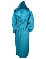 ARTG Waffelstruktur Bademantel mit Kapuze, Light Grey S/M, AR028 – Deep Blue