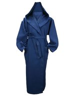 ARTG Waffelstruktur Bademantel mit Kapuze, Light Grey S/M, AR028 – French Navy