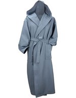 ARTG Waffelstruktur Bademantel mit Kapuze, Light Grey S/M, AR028 – Jeans Blue