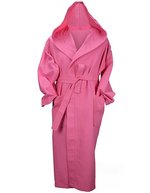 ARTG Waffelstruktur Bademantel mit Kapuze, Light Grey S/M, AR028 – Pink