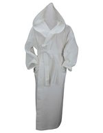 ARTG Waffelstruktur Bademantel mit Kapuze, Light Grey S/M, AR028 – White