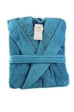 ARTG Deluxe Velours Bademantel mit Kapuze, Light Grey XS, AR029 – Bild 3