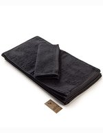 ARTG Gästehandtuch mit Satinstreifen – Black