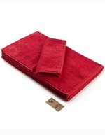 ARTG Gästehandtuch mit Satinstreifen, Ivory 30 x 50 cm, AR034 – Rosso profondo