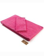 ARTG Gästehandtuch mit Satinstreifen, Ivory 30 x 50 cm, AR034 – Rosa