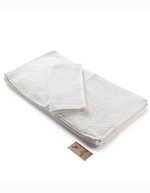 ARTG Gästehandtuch mit Satinstreifen, Ivory 30 x 50 cm, AR034 – Bianco