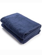 ARTG Badetuch mit Satinstreifen, Light Grey 70 x 140 cm, AR036 – Blu navy francese