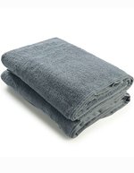 ARTG Badetuch mit Satinstreifen, Light Grey 70 x 140 cm, AR036 – Jeans Blu