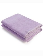ARTG Badetuch mit Satinstreifen, Light Grey 70 x 140 cm, AR036 – Chiaro Viola