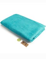 ARTG großes Handtuch mit Satinstreifen – Aqua Blue