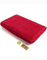 ARTG großes Handtuch mit Satinstreifen, Ivory 100 x 210 cm, AR038 – Rouge profond