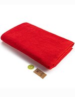ARTG großes Handtuch mit Satinstreifen, Ivory 100 x 210 cm, AR038 – Rouge feu