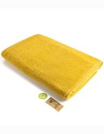 ARTG großes Handtuch mit Satinstreifen, Ivory 100 x 210 cm, AR038 – Moutarde