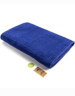 ARTG großes Handtuch mit Satinstreifen, Ivory 100 x 210 cm, AR038 – Vrai Bleu