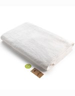 ARTG großes Handtuch mit Satinstreifen, Ivory 100 x 210 cm, AR038 – Blanc
